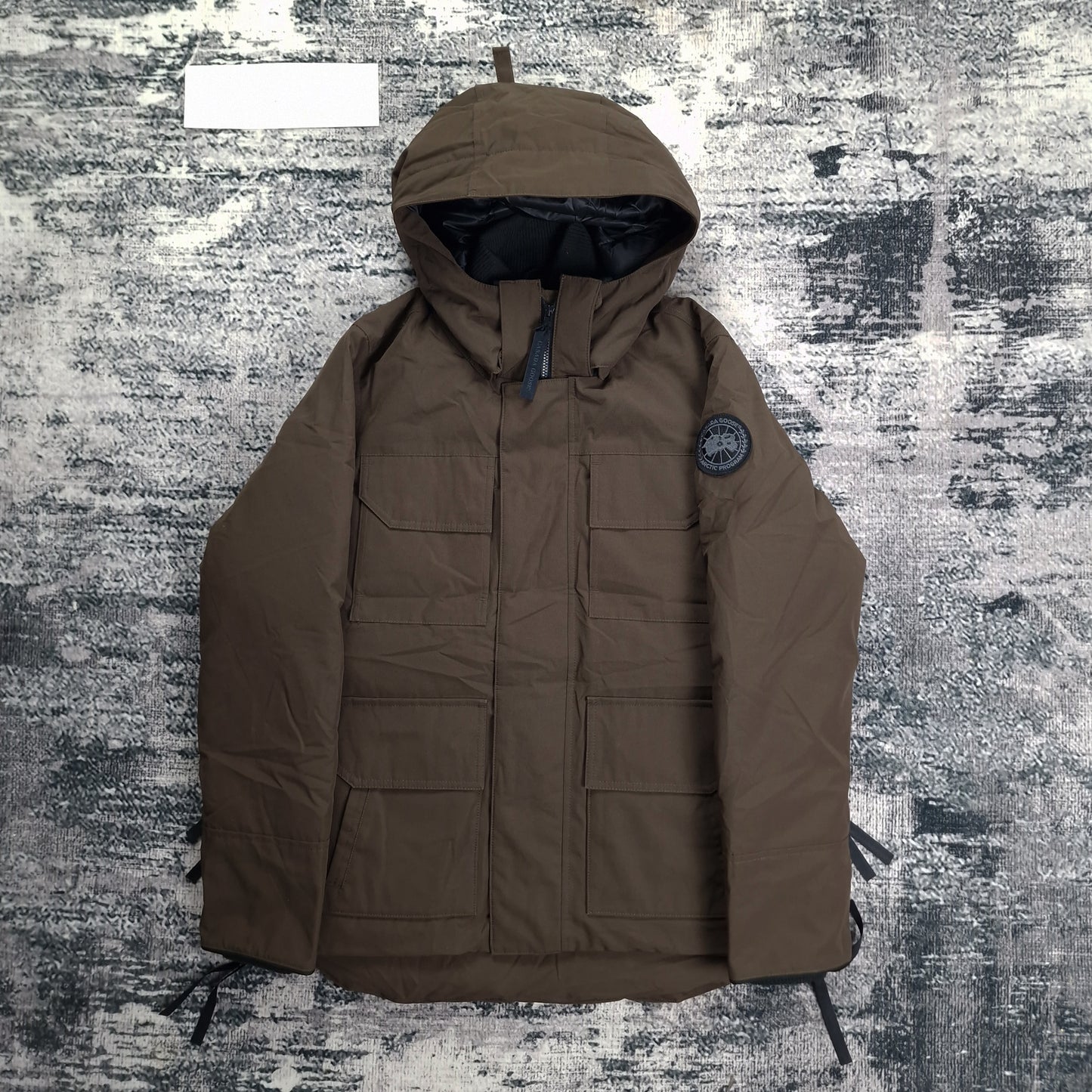 Canada Goose Maitland Parka Black Label Grizzly Brown Men's Size Small Front View on Background