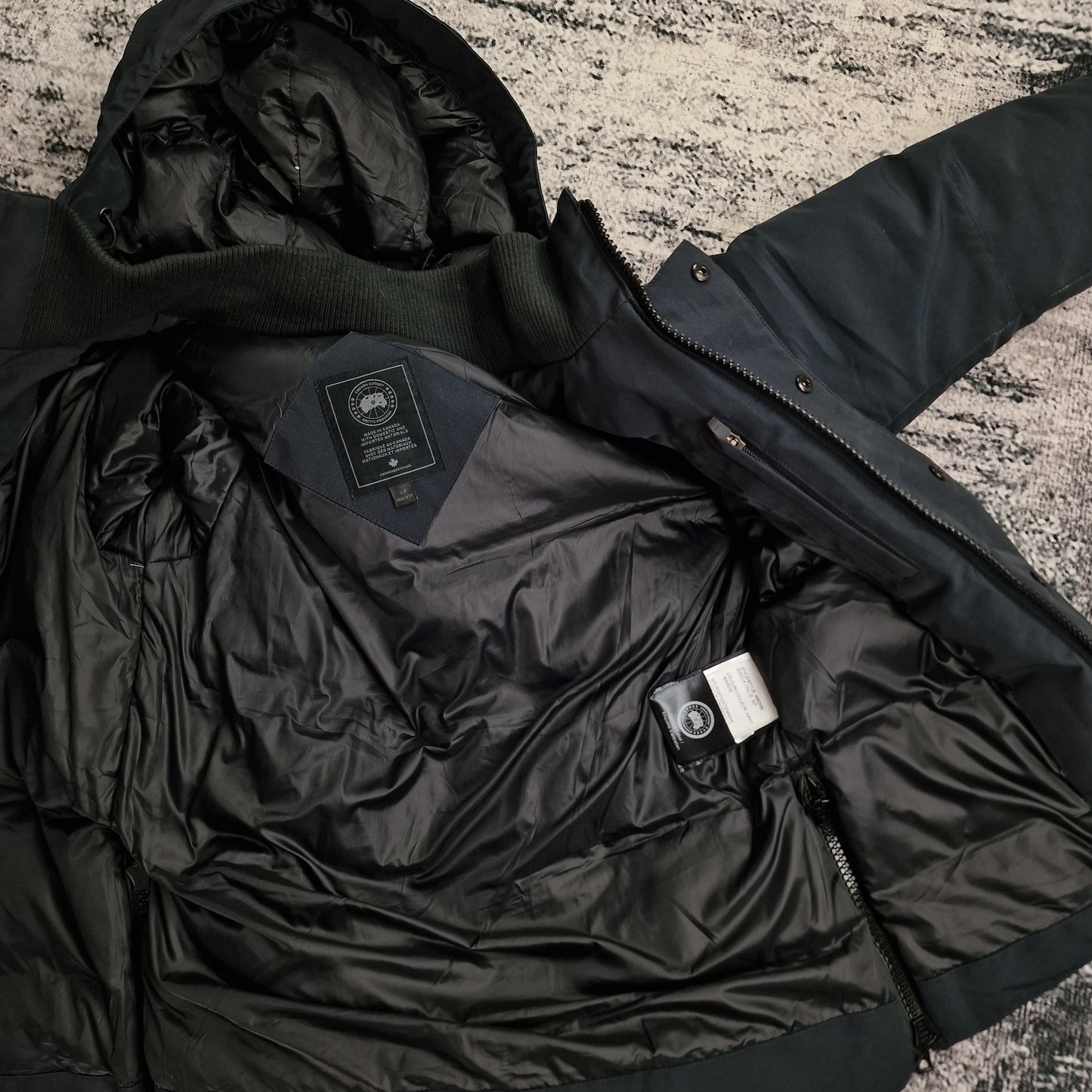 Canada Goose Maitland Parka Black Label Navy Men's Interior View Showing Full Inner Lining