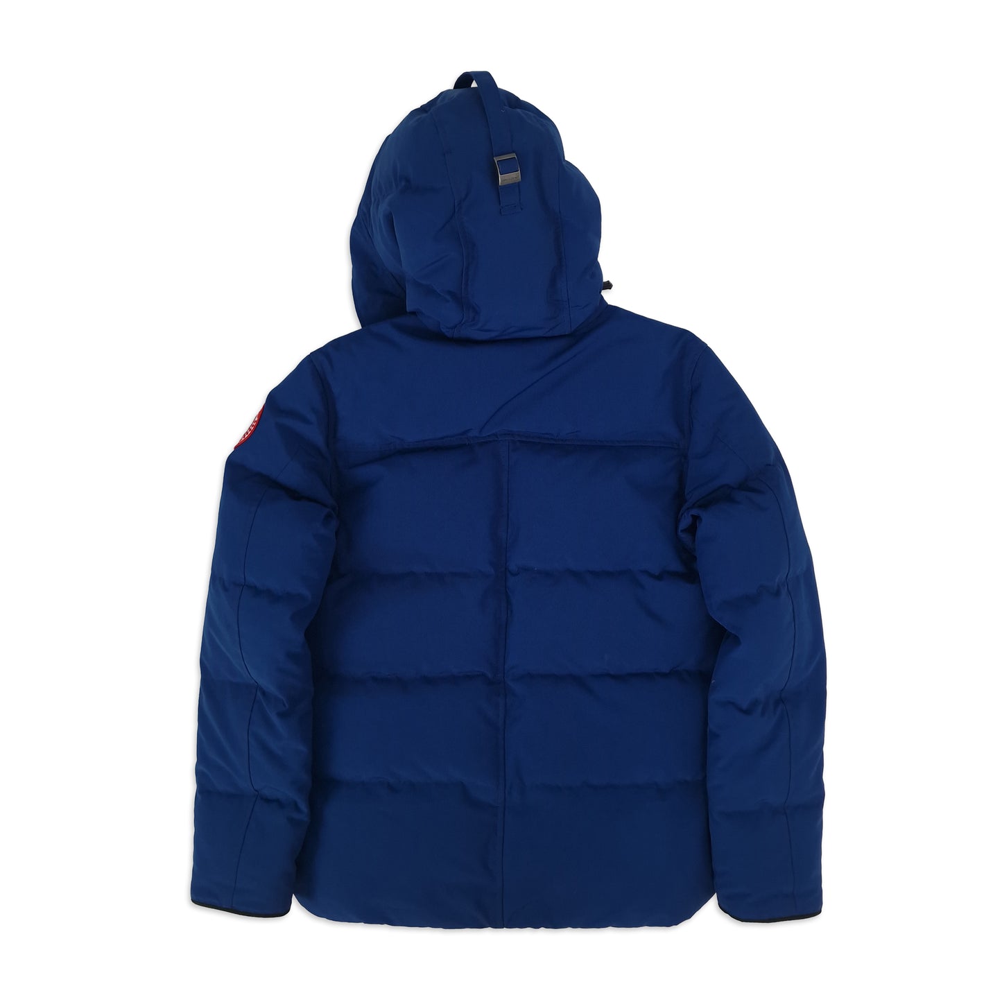 Back view of Canada Goose Macmillan Parka in Northern Night blue men's size medium showing quilted down construction and hood