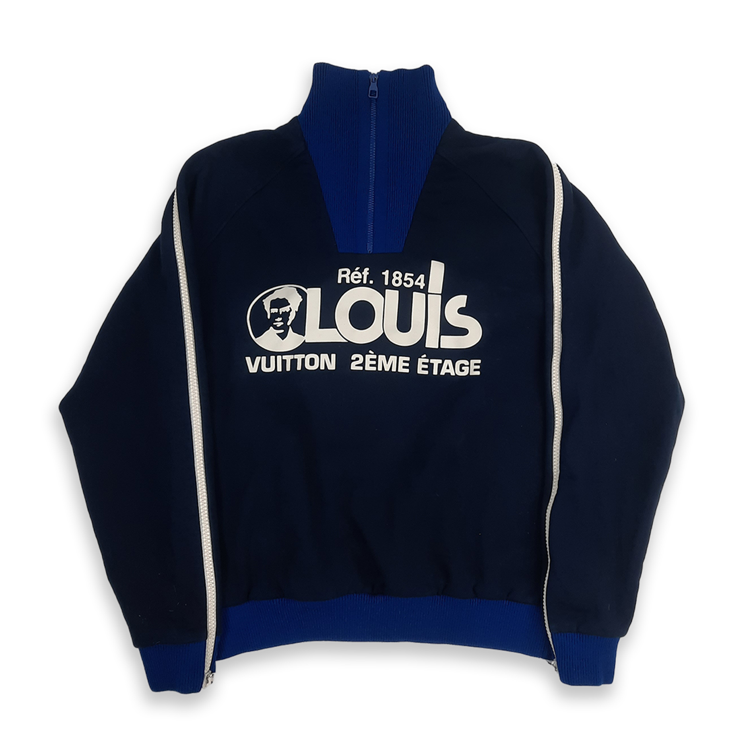 Louis Vuitton Blue Two-Tone Zip Sweatshirt - Authentic Luxury Designer