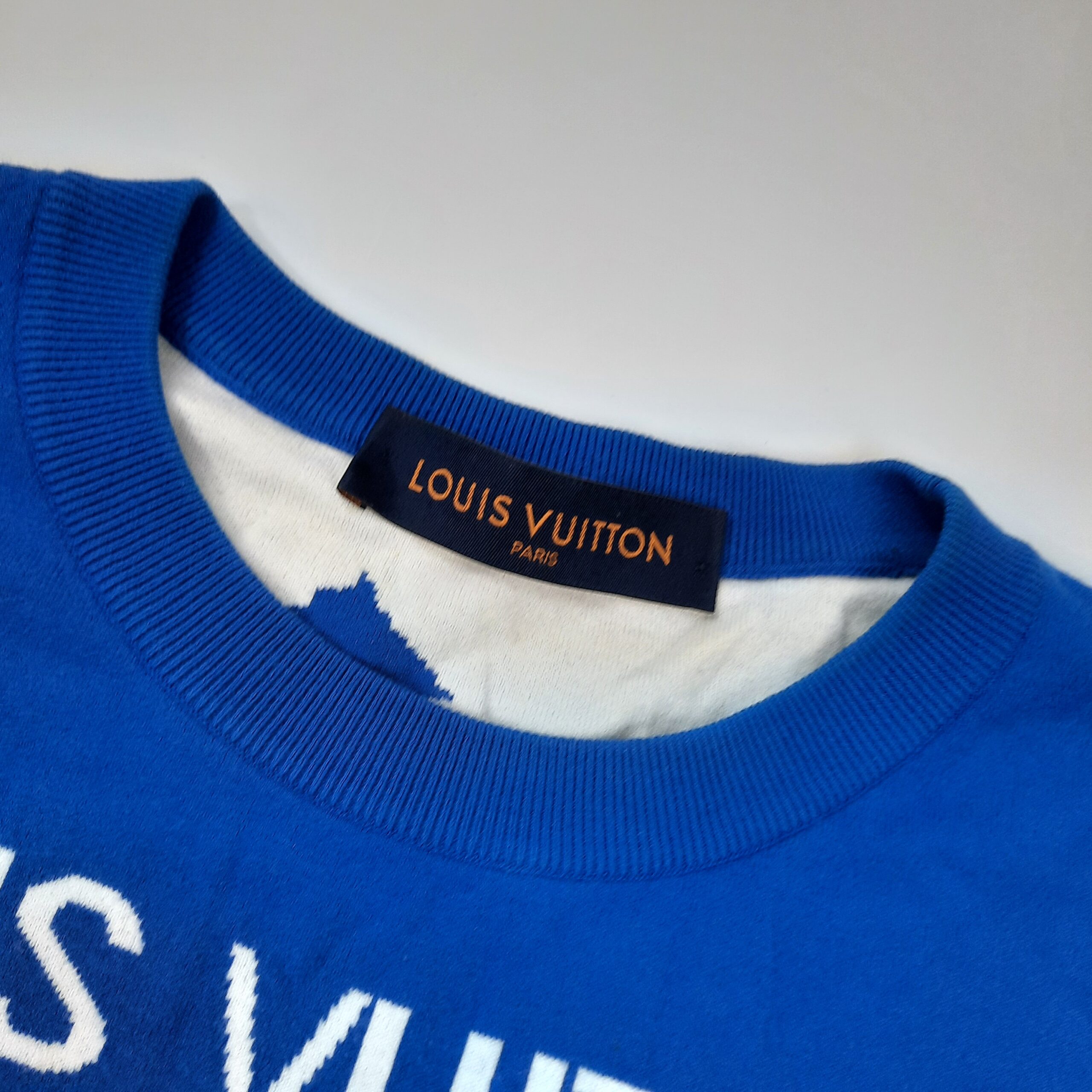 Louis Vuitton printed crew neck pullover royal blue
